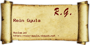 Rein Gyula névjegykártya