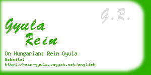 gyula rein business card
